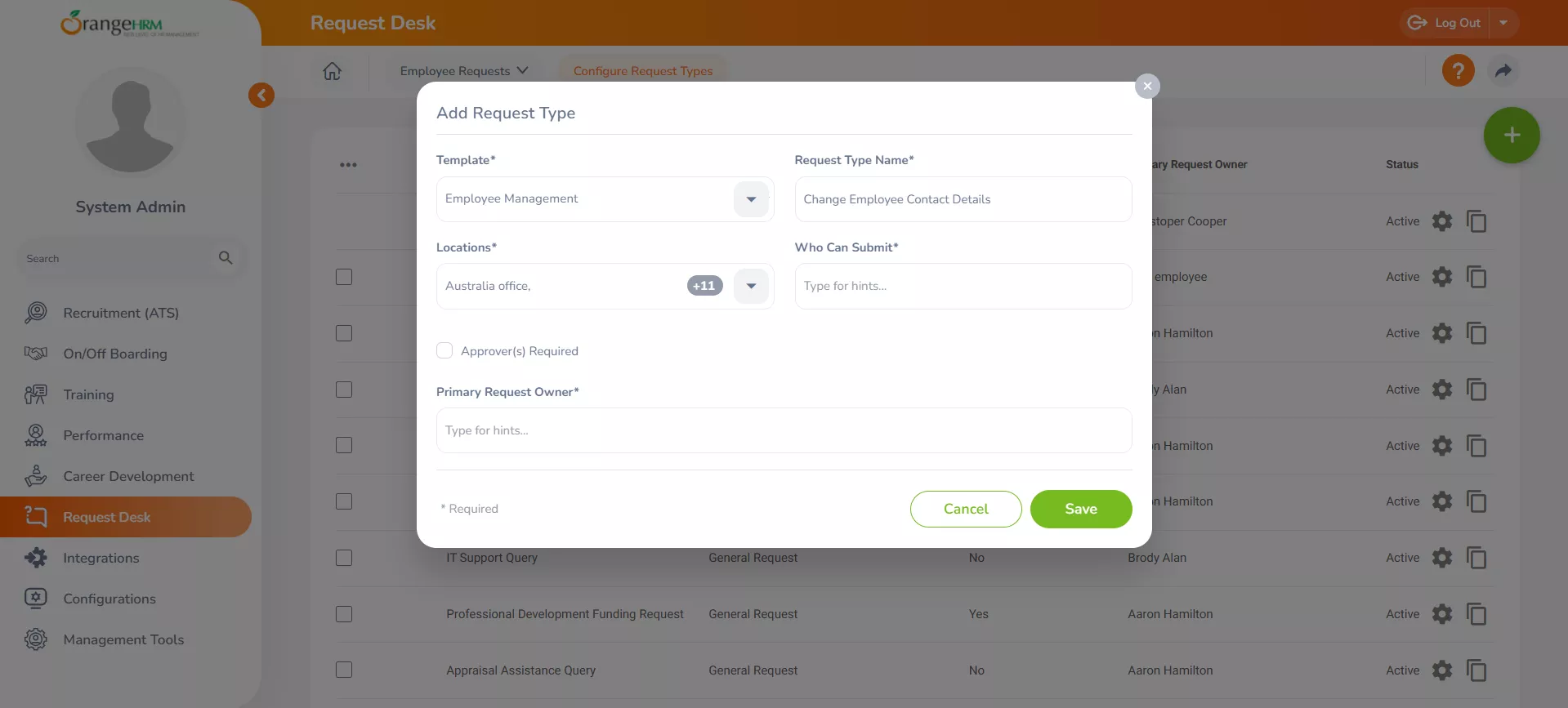 Request Employee Details Change